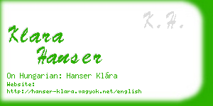 klara hanser business card